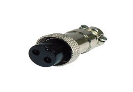 Conector Plug MIC Fêmea Tocha 2 Pólos